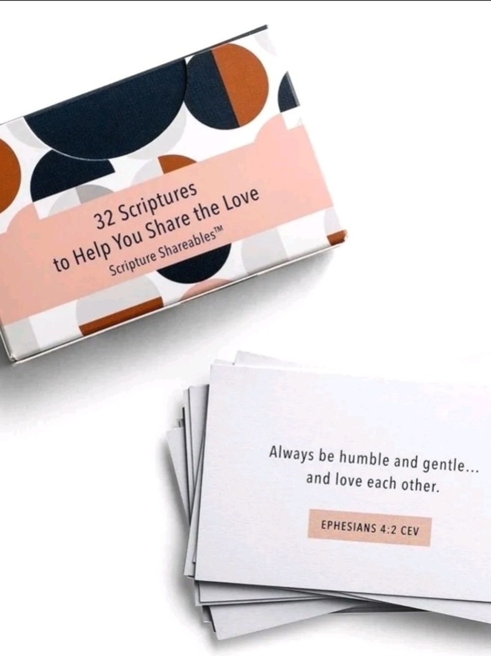 Scripture Shareables™ 32 Scripture Cards – Peach & Navy - Picture 2 of 3